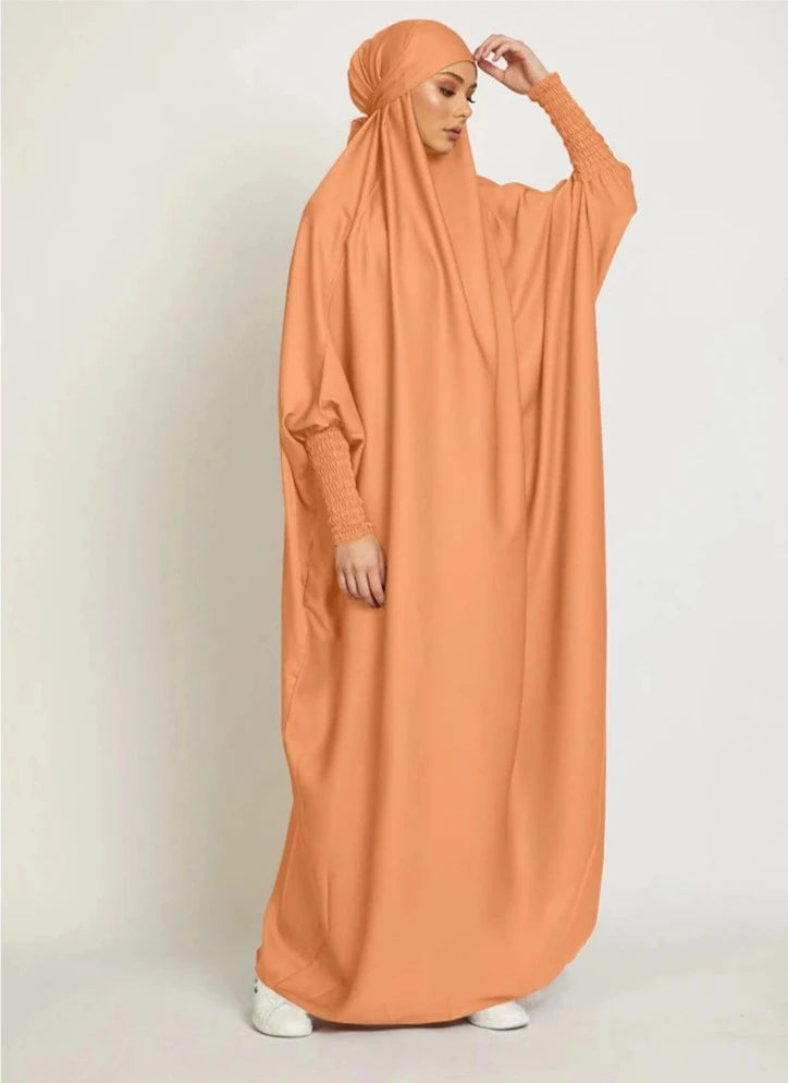 ORANGE HOODED ISDAL ABAYA