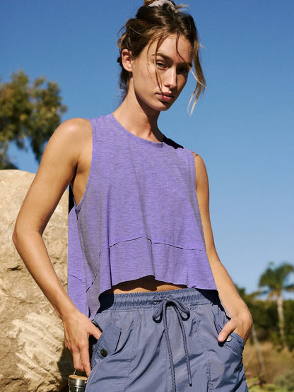 PURPLE ASYMMETRIC JOGGER TANK TOP