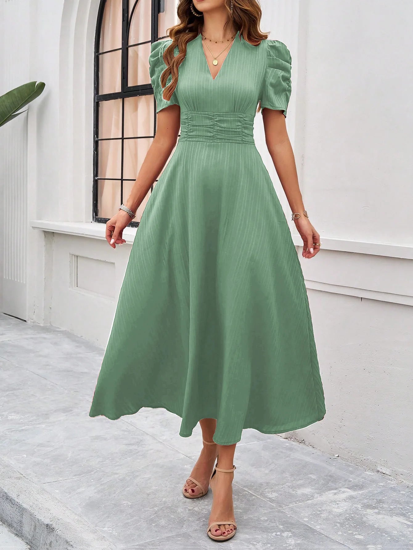 ELEGANT V-NECK PRINCESS DRESS