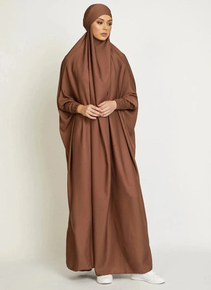 BROWN HOODED ISDAL ABAYA