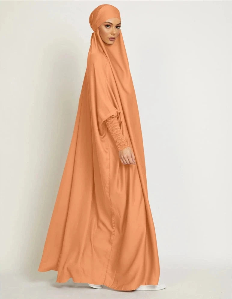 ORANGE HOODED ISDAL ABAYA