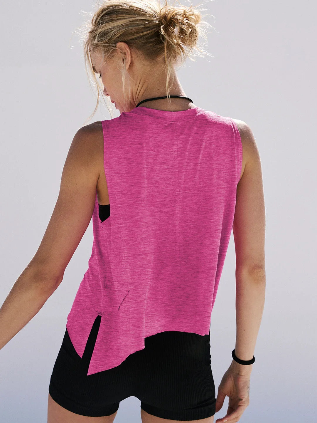 ROSE R ASYMMETRIC JOGGER TANK TOP