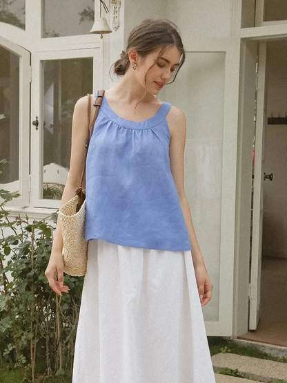 ELEGANT LINEN SLEEVELESS TANK TOP