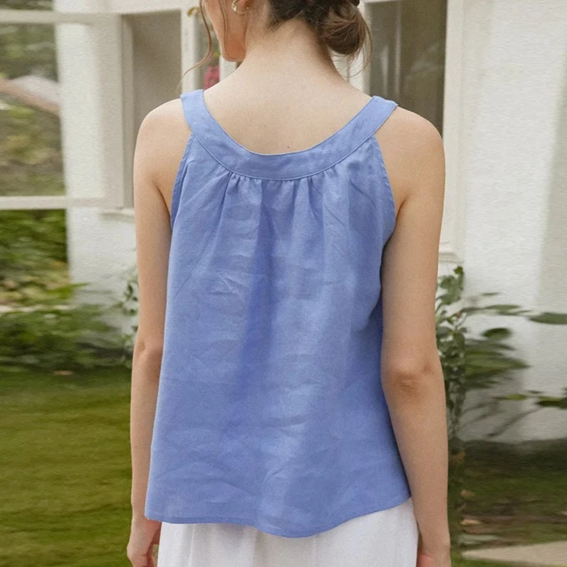 ELEGANT LINEN SLEEVELESS TANK TOP