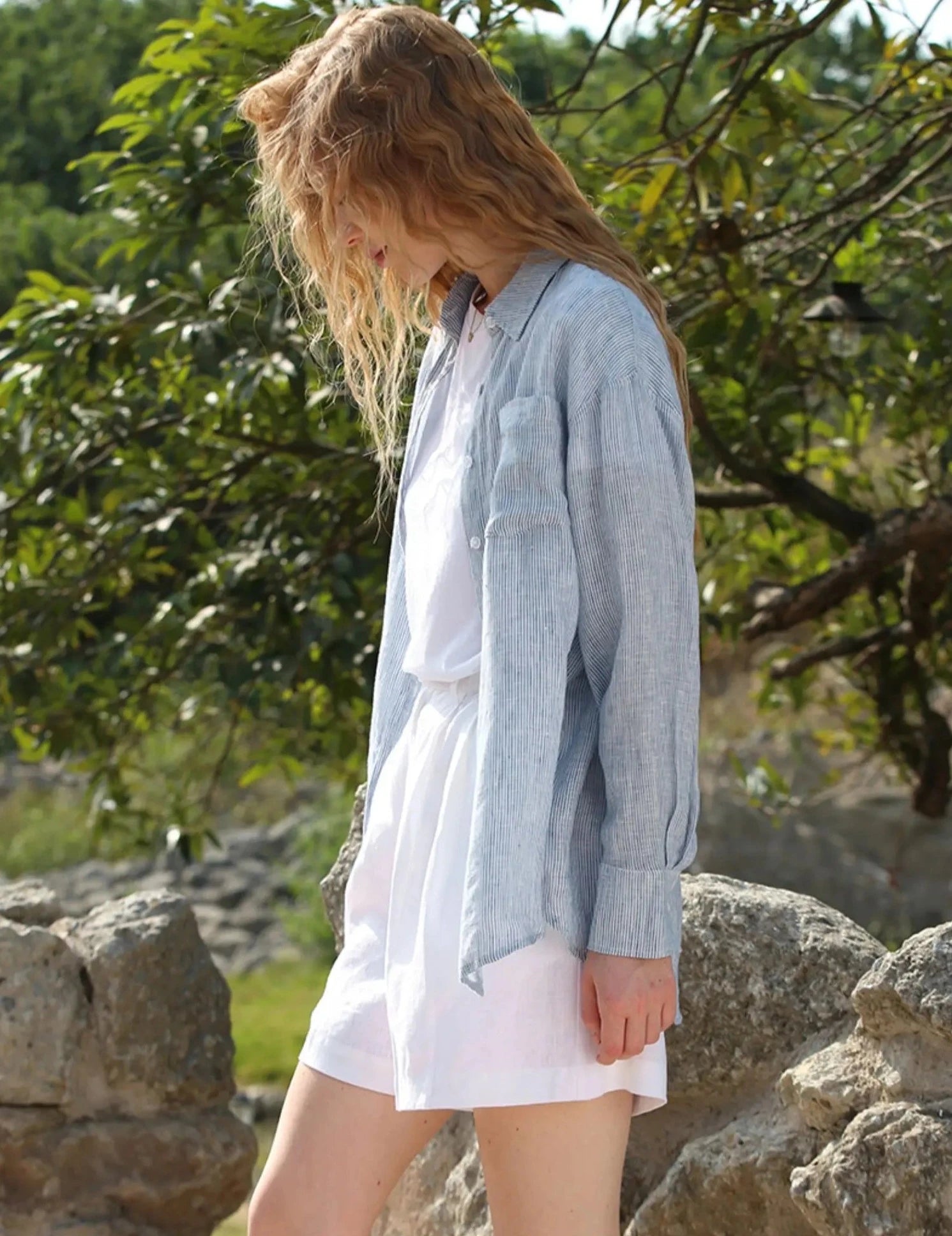 VINTAGE STRIPED LINEN SHIRT