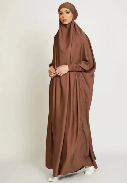 BROWN HOODED ISDAL ABAYA