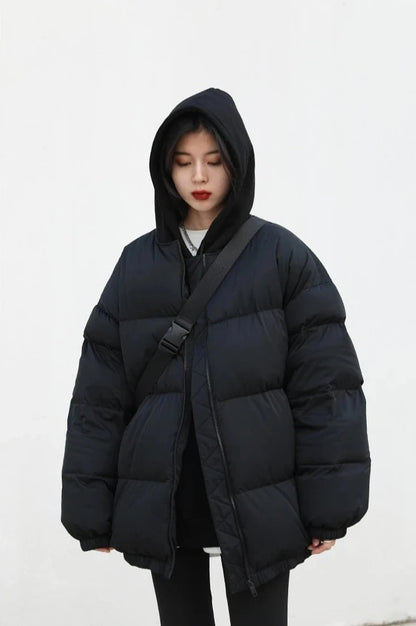 BLACK PLUSH HOODIE OUTERWEAR