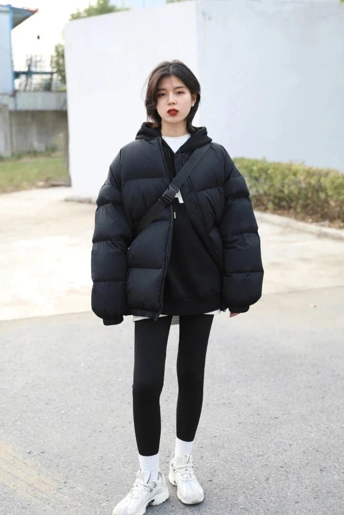 BLACK PLUSH HOODIE OUTERWEAR