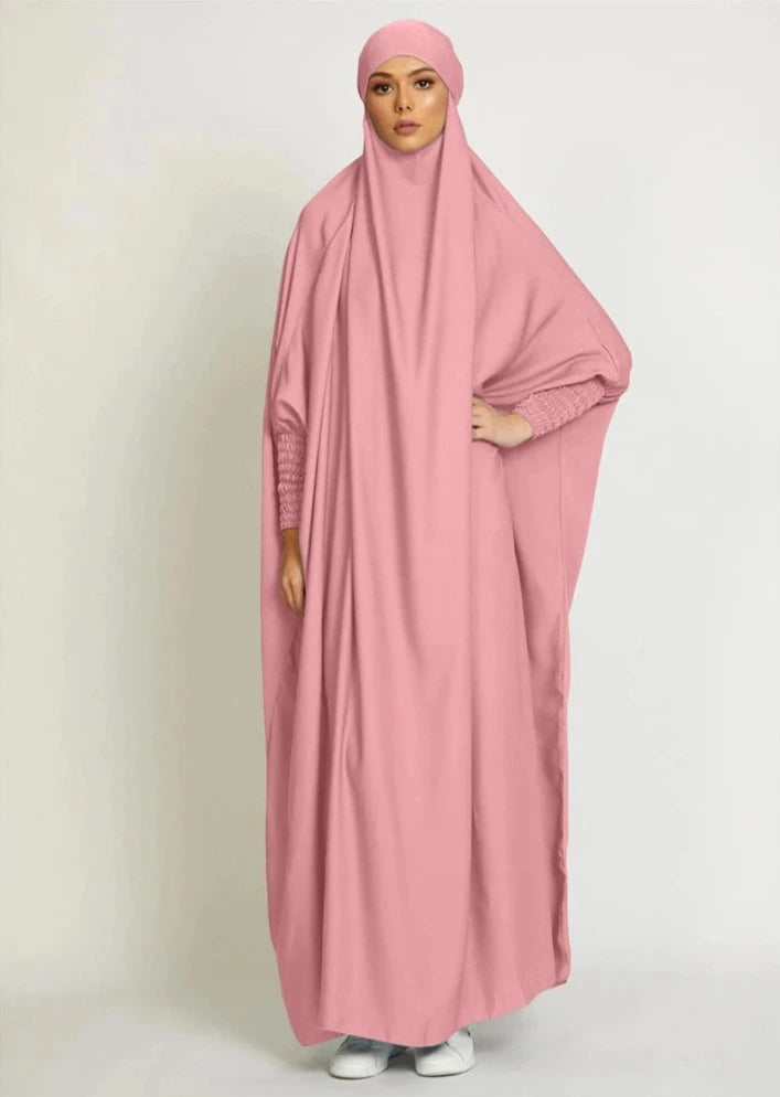 PINK HOODED ISDAL ABAYA