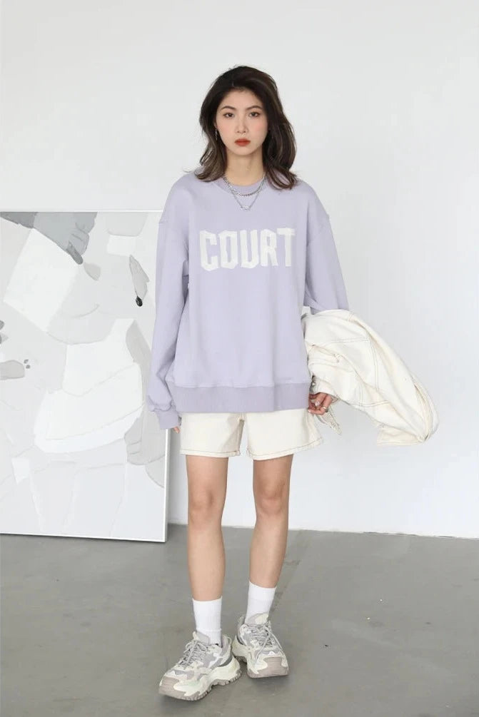 LP LOOSE COTTON LETTER PRINT SWEATSHIRT