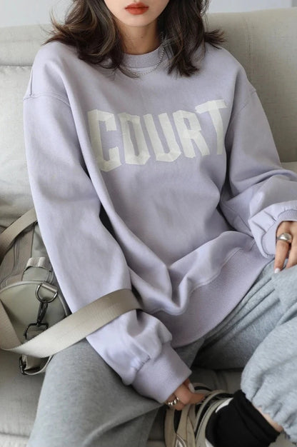 LP LOOSE COTTON LETTER PRINT SWEATSHIRT