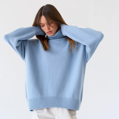 BLUE VERSATILE TURTLENECK PULLOVER