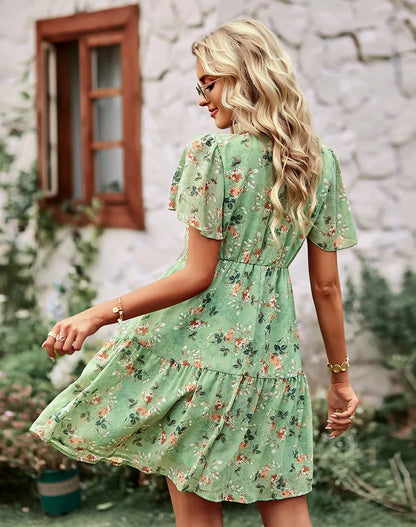 FLORAL CHIFFON DRESS