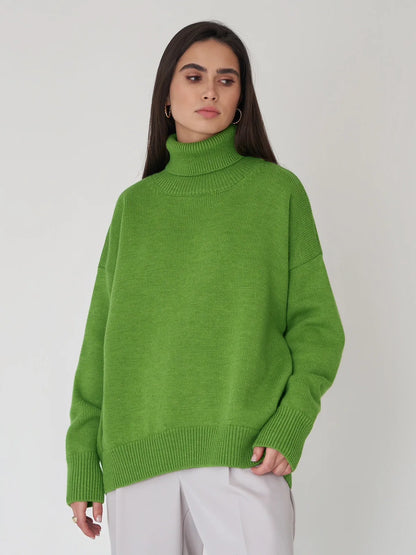 FRUIT GREEN VERSATILE TURTLENECK PULLOVER