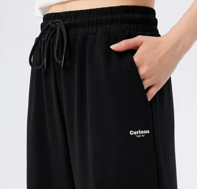 BLACK SUMMER BREEZE DRAWSTRING PANTS