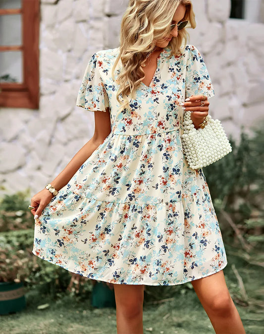 FLORAL CHIFFON DRESS