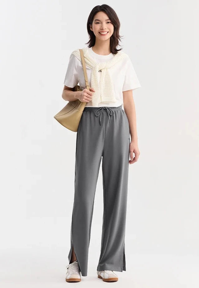 GRAY SUMMER BREEZE DRAWSTRING PANTS