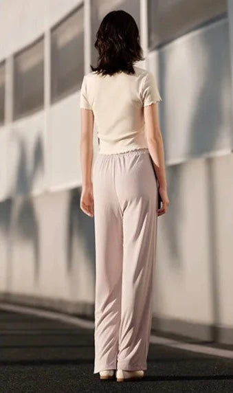 PINK COMFORT FLEX WIDE-LEGGED TROUSERS