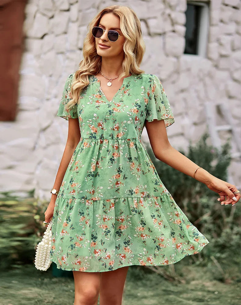 FLORAL CHIFFON DRESS