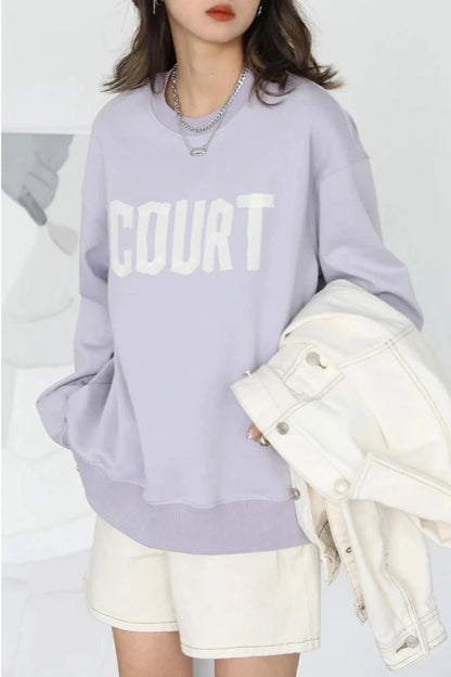 LP LOOSE COTTON LETTER PRINT SWEATSHIRT