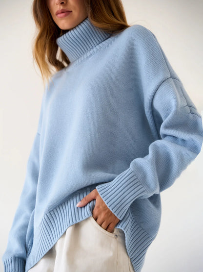 BLUE VERSATILE TURTLENECK PULLOVER