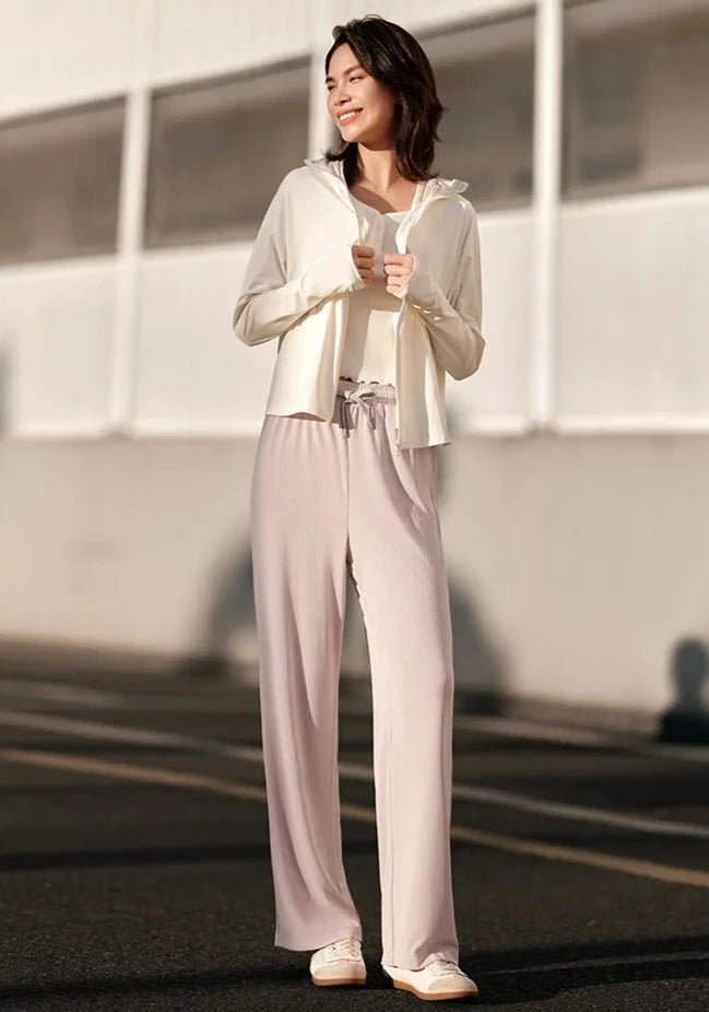 PINK COMFORT FLEX WIDE-LEGGED TROUSERS