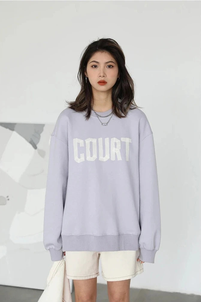 LP LOOSE COTTON LETTER PRINT SWEATSHIRT