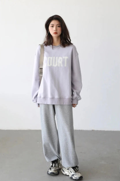 LP LOOSE COTTON LETTER PRINT SWEATSHIRT