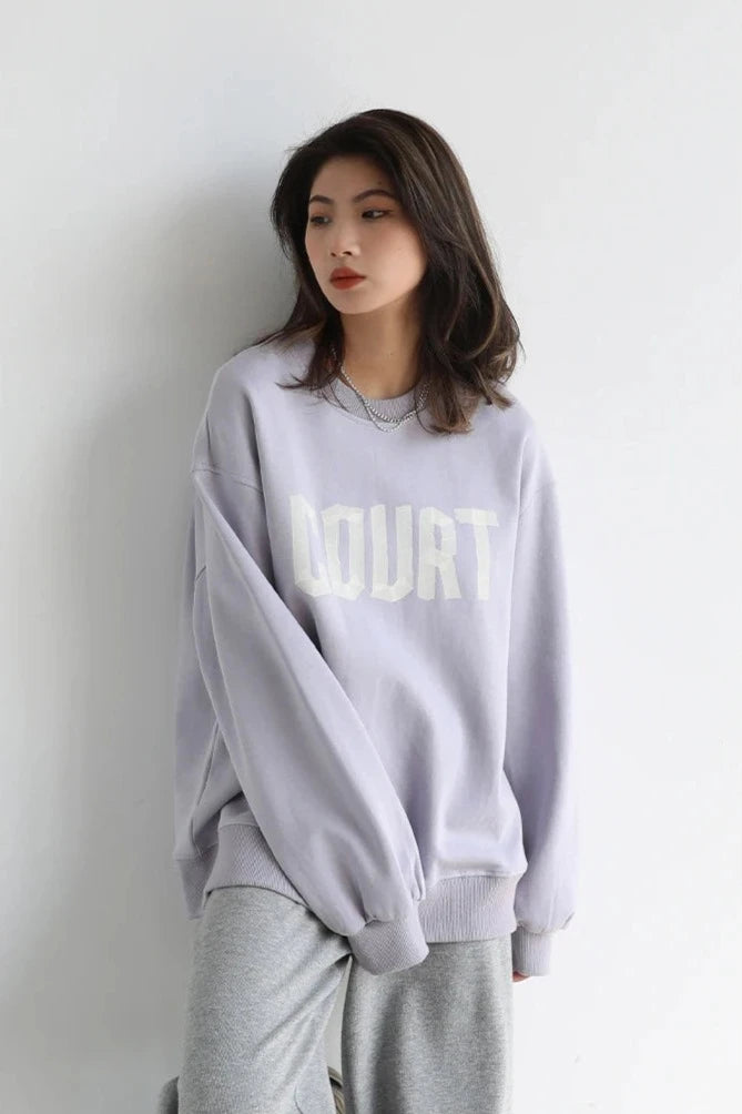 LP LOOSE COTTON LETTER PRINT SWEATSHIRT