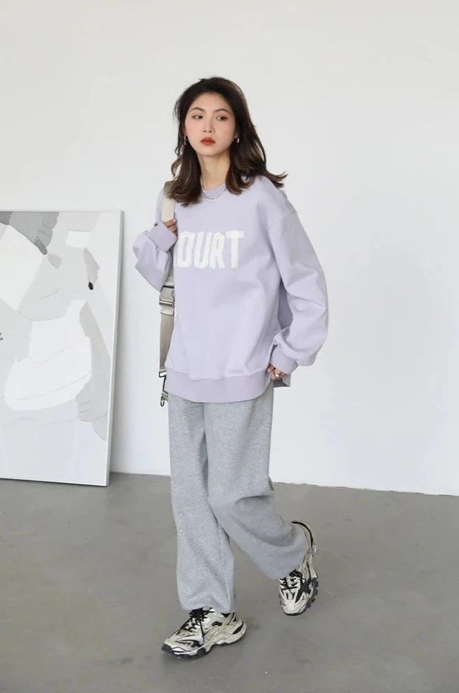 LP LOOSE COTTON LETTER PRINT SWEATSHIRT