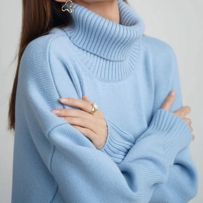 BLUE VERSATILE TURTLENECK PULLOVER