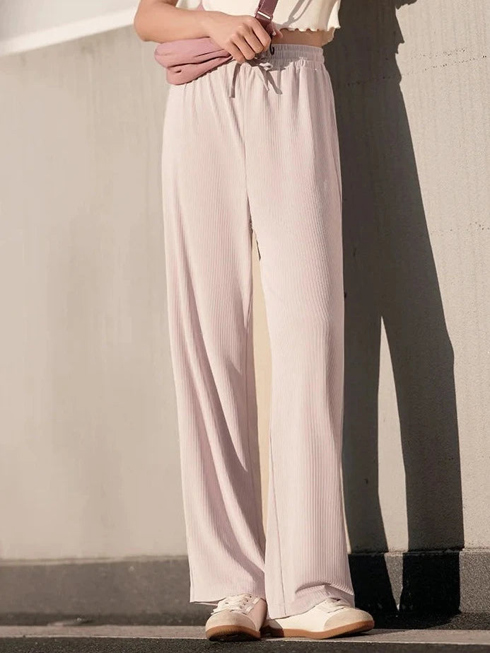 PINK COMFORT FLEX WIDE-LEGGED TROUSERS