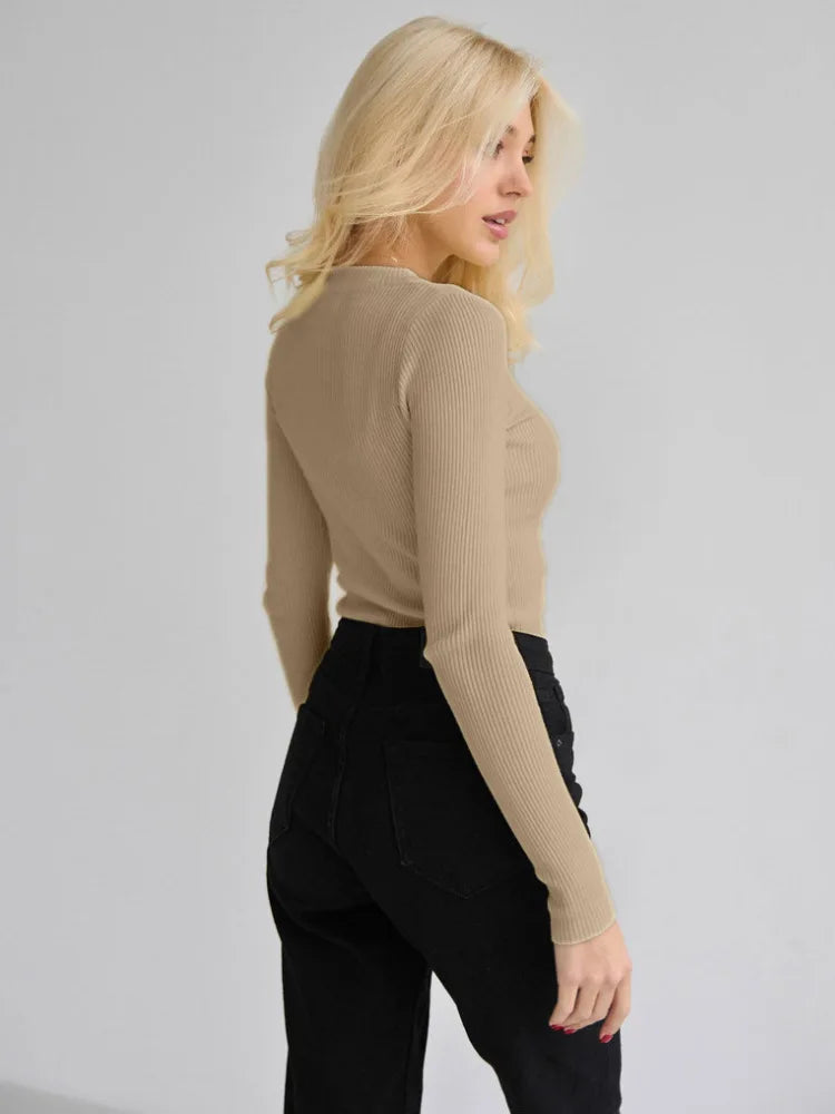 KHAKI SIPPER DETAIL SLIM PULLOVER