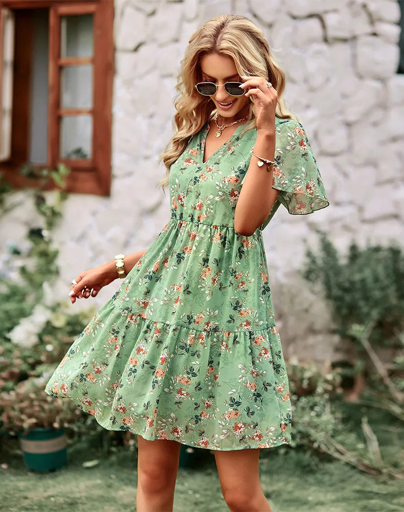 FLORAL CHIFFON DRESS