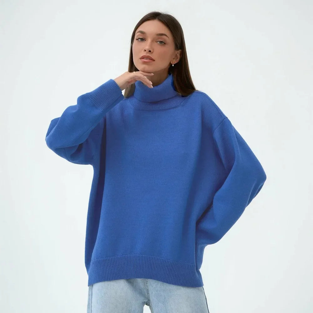 BLUE VERSATILE TURTLENECK PULLOVER