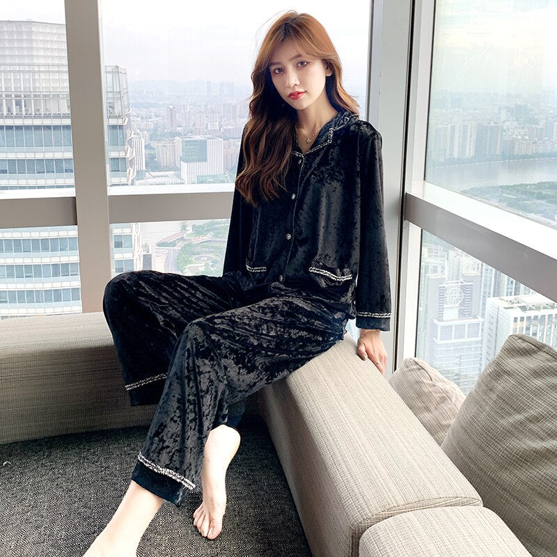 BLACK WARM PAJAMAS