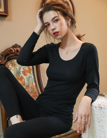 BLACK SLIM WARM PAJAMAS